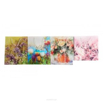 TOREBKA PREZENTOWA KWIATY 32X26 CM (12) 5584