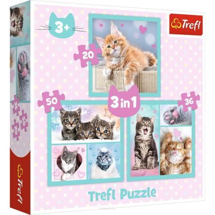 TREFL PUZZLE 3W1 SŁODKIE ZWIERZAKI 8620 NN