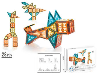 KLOCKI MAGNETYCZNE 28 EL. ZWIERZĘTA 22X41 CM 5854