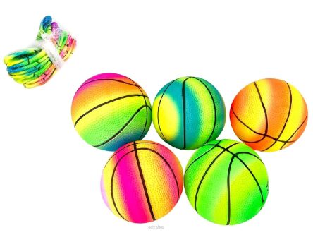 PIŁKA GUMOWA NEON CZARNE PASKI 15 CM (6) 1296