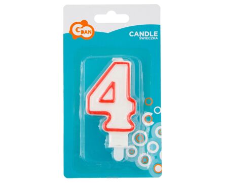 ŚWIECZKA CYFERKA CZERWONY KONTUR 