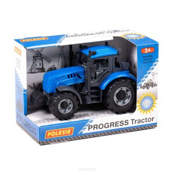 TRAKTOR PROGRESS NIEBIESKI W PUDEŁKU 21x12 1215