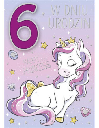 KARTKA URODZINY CYFRY NA GĄBKACH 6 DZIE (10) 0238