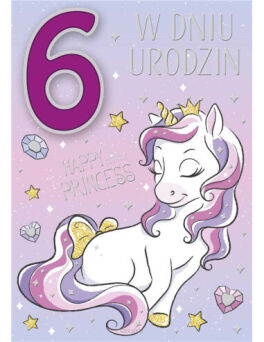 KARTKA URODZINY CYFRY NA GĄBKACH 6 DZIE (10) 0238