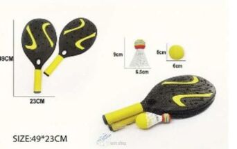 RAKIETKI PALETKI PLASTIK LOTKA PIŁKA 49X23 0345 NN