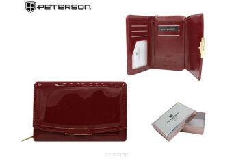 PORTFEL DAMSKI SKÓRA PTN 001-LAK BURGUNDY 9369 NN