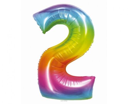 BALON FOLIOWY SMART CYFRA 2 TĘCZOWA 76 CM [5] 5403