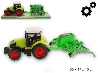 TRAKTOR Z MASZYNĄ ROLNICZĄ 35X17 CM 7354