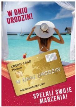 KARTKA URODZINY CREDIT CARD KOBIETA 2100 NN