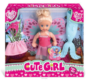 LALKA SYRENKA 2W1 SPÓDNICZKA+OGON 18X16 CM 6889