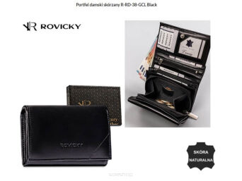 PORTFEL DAMSKI SKÓRA R-RD-38-GCL BLACK 9114 NN