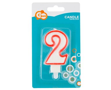 ŚWIECZKA CYFERKA CZERWONY KONTUR 