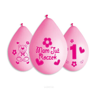 BALONY PREMIUM MOJE 1 URODZINY RÓŻ WISZĄCY (5) 842