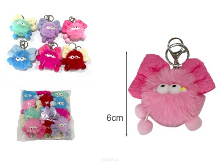 BRELOK PUSZYSTA KULKA STWOREK 6 CM (12) 2200