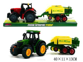 TRAKTOR Z MASZYNĄ ROLNICZĄ 40X13 CM 1631