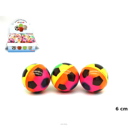 PIŁKA SUPER ODBIJA SIĘ NEON TĘCZA 6 CM (24) 5638