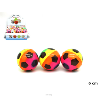 PIŁKA SUPER ODBIJA SIĘ NEON TĘCZA 6 CM (24) 5638