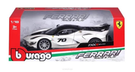 BBURAGO 1:18 FERRARI FXX-K EVO PEARL WHITE 0129 NN