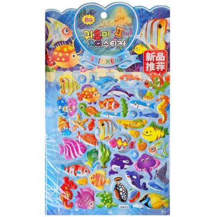 NAKLEJKI ZWIERZĘTA MORSKIE 33X20 CM 9621