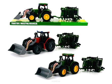 TRAKTOR Z MASZYNĄ ROLNICZĄ 46X13 CM 4297