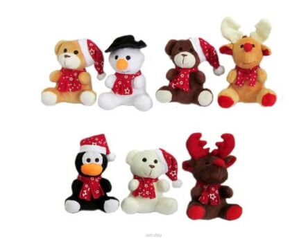 PLUSZ ZWIERZĘTA ŚWIĄTECZNE MIX 12 CM 1071