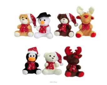 PLUSZ ZWIERZĘTA ŚWIĄTECZNE MIX 12 CM 1071