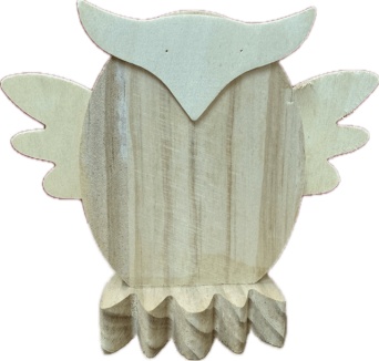 FIGURKA DREWNO NATUR SOWA 14X15 CM 5786