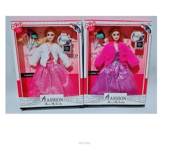 LALKA KSIĘŻNICZKA W SUKIENCE I FUTERKU 24X32 2448