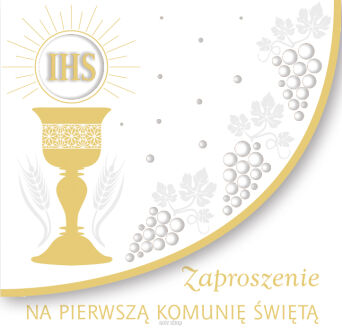ZAPROSZENIE 12x12 KOMUNIA TŁOCZONE ZŁOTE (10) 8996