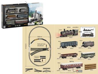KOLEJKA POCIĄG RETRO ŚW. DŹW. TORY 122x68 4116