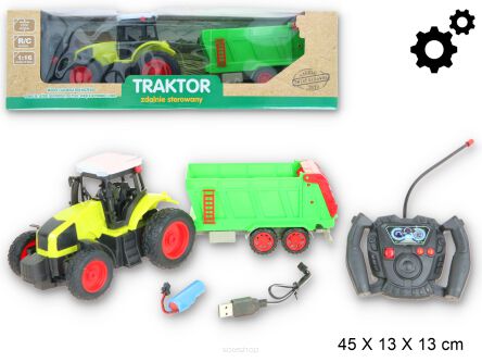 TRAKTOR Z PRZYCZEPĄ NA RADIO 45X13 CM 9570