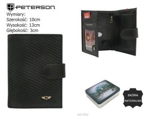 PORTFEL MĘSKI SKÓRA PTN 333Z-CA BLACK 6600 NN