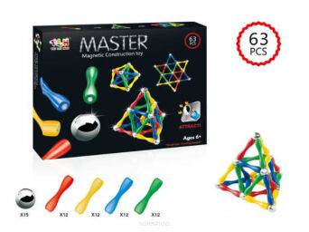 KLOCKI MAGNETYCZNE 63 EL. 25X19 CM 3865