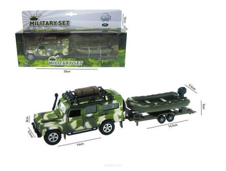 AUTO Z LAWETĄ LAND ROVER WOJSKOWY PONTON 30CM 3413