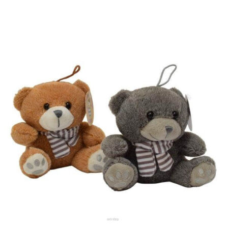 PLUSZ MIŚ Z SZALIKIEM W PASKI 2 KOL 13 CM 9691