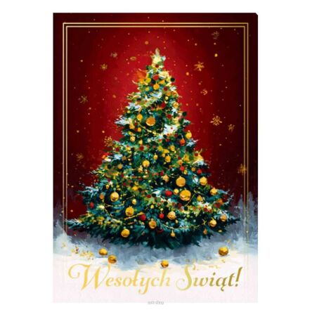 KARTKA BN 3D HOLO WESOŁYCH ŚWIĄT CHOINKA 7990 NN