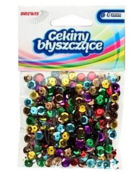 CEKINY BŁYSZCZĄCE 6MM MIX KOLORÓW 9283