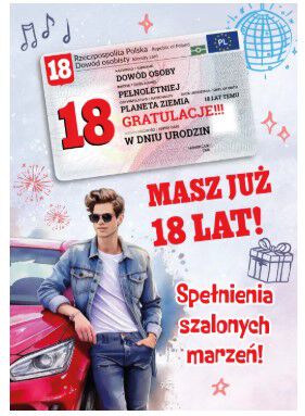 KARTKA URODZINY 18 DOWÓD OSOB MĘŻCZYZNA 7143 NN