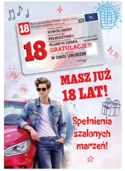 KARTKA URODZINY 18 DOWÓD OSOB MĘŻCZYZNA 7143 NN