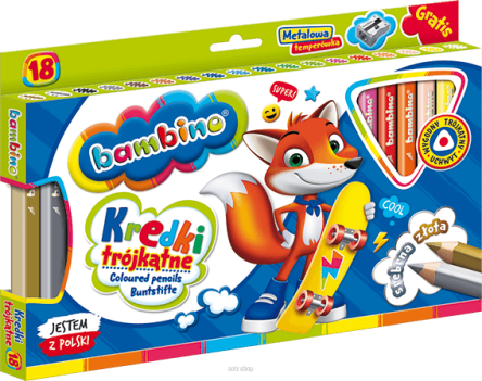 KREDKI OŁ TRÓJ 18 KOL + TEMPERÓWKA BAMBINO 3233 NN