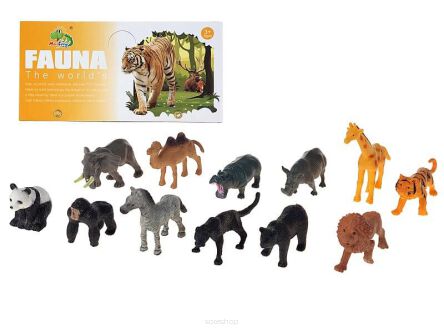 ZWIERZĘTA DZIKIE ZOO 12 SZT 20X16 CM 3972