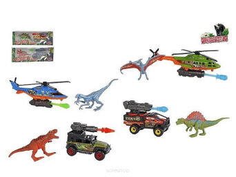 AUTO Z DINOZAUREM WYRZUTNIA STRZELA 22X7 0211