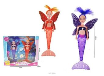 LALKA ZESTAW 2 SYRENKI ZE ŚW. 24X25 CM 0470 