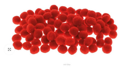 POMPONY CZERWONE 10 mm 5711