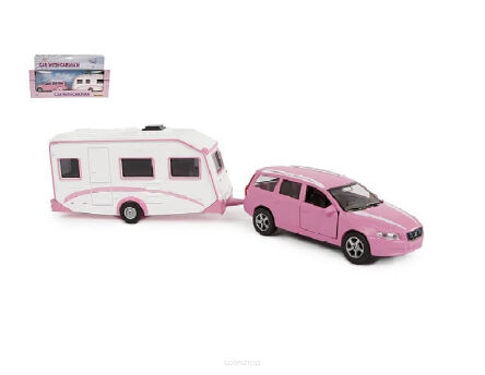 AUTO LAWETA RÓŻ VOLVO Z PRZYCZEPĄ 30X10 CM 9226