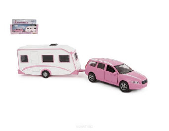 AUTO LAWETA RÓŻ VOLVO Z PRZYCZEPĄ 30X10 CM 9226