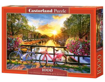 CASTOR PUZZLE 1000 PICTURESQUE AMSTERAM WITH BICYC