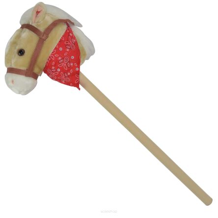 HOBBY HORSE KOŃ NA KIJU BEŻOWY Z DŹW. 72 CM 8187