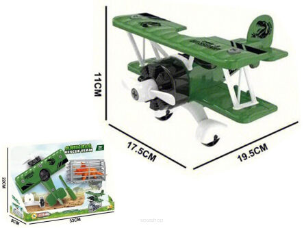 SAMOLOT DO SKRĘCAN + DINO W KLATCE 33x9x22 CM 6755