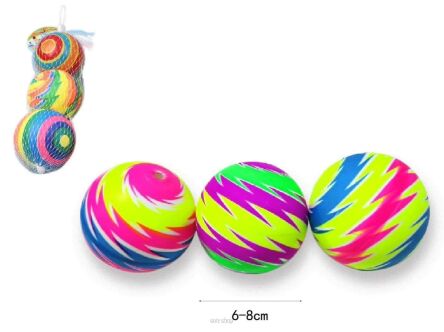 ZESTAW PIŁKA GUMOWA 3 SZT SIATKA 7 CM 1425